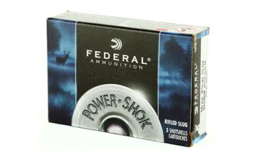 Federal PowerShok, 16 Gauge, 2.75", Max Dram, .80oz, Rifled Slug, Hollow Point,5 Round Box F164RS