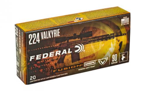 Federal Fusion, 224 Valkyrie, 90 Grain, Boat tail, 20 Round Box F224VLKMSR1