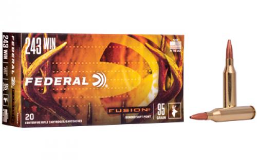 Federal Fusion, 243Win, 95 Grain, Soft Point, 20 Round Box F243FS1