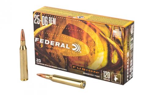 Federal Fusion, 25-06REM, 120 Grain, Boat Tail, 20 Round Box F2506FS1