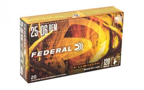 Federal Fusion, 25-06REM, 120 Grain, Boat Tail, 20 Round Box F2506FS1