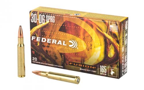 Federal Fusion, 30-06, 165 Grain, Boat Tail, 20 Round Box F3006FS2