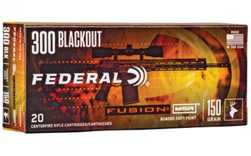 Federal Fusion MSR, 300 Blackout, 150 Grain, Fusion Soft Point, 20 Round Box F300BMSR2