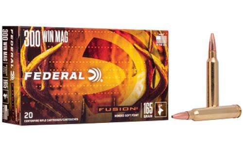 Federal Fusion, 300 WIN MAG, 165 Grain, Boat Tail, 20 Round Box F300WFS2