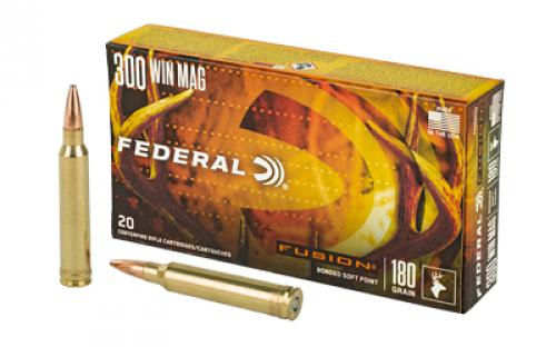 Federal Fusion, 300 WIN MAG, 180 Grain, Boat Tail, 20 Round Box F300WFS3