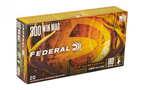 Federal Fusion, 300 WIN MAG, 180 Grain, Boat Tail, 20 Round Box F300WFS3