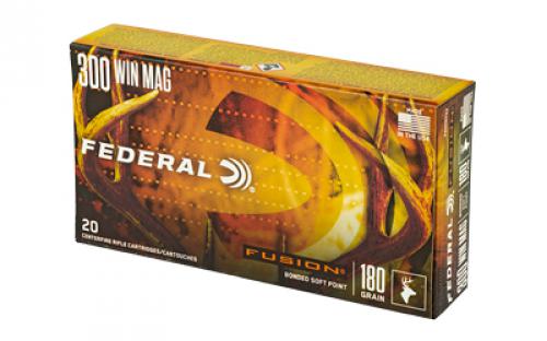 Federal Fusion, 300 WIN MAG, 180 Grain, Boat Tail, 20 Round Box F300WFS3