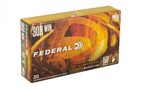 Federal Fusion, 308WIN, 150 Grain, Boat Tail, 20 Round Box F308FS1