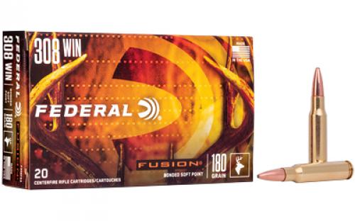 Federal Fusion, 308WIN, 180 Grain, Boat Tail, 20 Round Box F308FS3