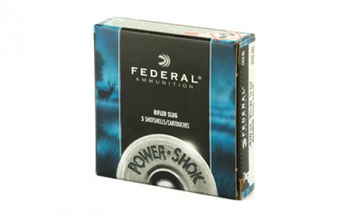 Federal PowerShok, 410 Gauge, 2.5", Max Dram, .25oz, Rifled Slug, Hollow Point,5 Round Box F412RS