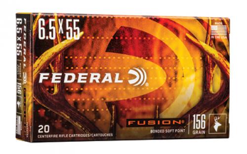 Federal Fusion, 6.5X55 Swedish, 156 Grain, Soft Point, 20 Round Box F6555FS2