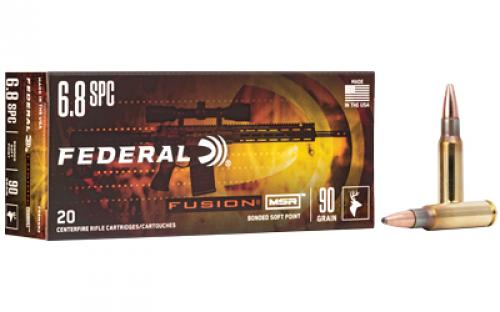 Federal Fusion, MSR, 6.8SPC, 90 Grain Soft Point, 20 Round Box F68MSR2