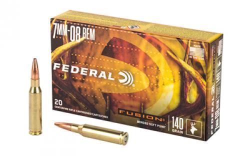 Federal Fusion, 7MM-08, 140 Grain, Boat Tail, 20 Round Box F708FS1