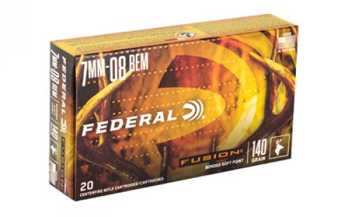 Federal Fusion, 7MM-08, 140 Grain, Boat Tail, 20 Round Box F708FS1