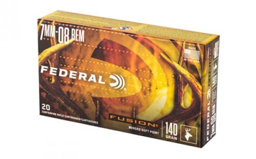 Federal Fusion, 7MM-08, 140 Grain, Boat Tail, 20 Round Box F708FS1