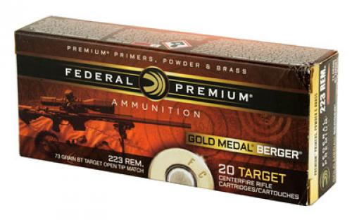 Federal Gold Medal, 223 Remington,  73 Grain, Berger Hybrid BTHP, 20 Round Box GM223BH73