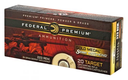 Federal Gold Medal Match, 223 Remington, 69 Grain, Boat Tail Hollow Point, 20 Round Box GM223M