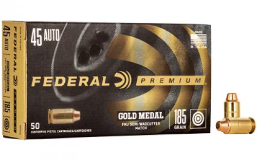 Federal Gold Medal, 45ACP, 185 Grain, Full Metal Jacket, 50 Round Box GM45B