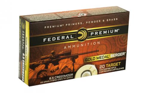 Federal Gold Medal Berger, 6.5 Creedmore, 130 Grain, Berger, 20 Rounds Per Box GM65CRDBH130