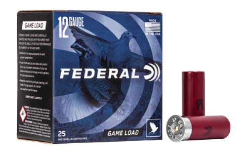 Federal Game Load, 12 Gauge, 2.75, #6, 3.25 Dram, 1oz, Shotshell, 25 Round Box H1216