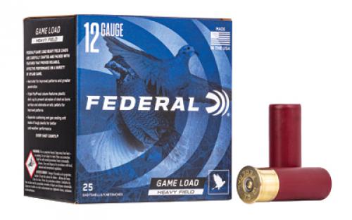 Federal Game Load, Heavy Field, 12 Gauge 2.75, #6, 1 1/8 oz, Lead, 25 Round Box H123 6