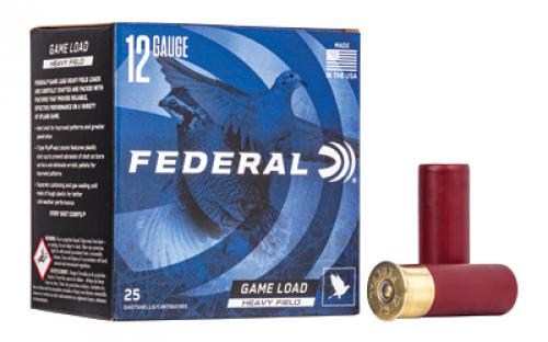 Federal Game Load Upland Heavy Field, 12 Gauge, 2.75, #8, 3 1/4 Dram, 1 1/8 oz, Shot, 25 Round Box H1238