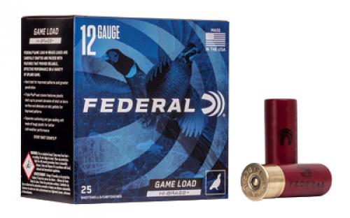 Federal Game Load, Hi-Brass, 12 Gauge, 2.75, #7.5, 3 3/4 Dram, 1 1/4 oz, Shot, 25 Round Box H12675