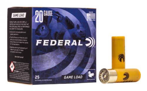 Federal Game Load, 20 Gauge 2.75, #6, 7/8 oz., 25 Round Box H2006