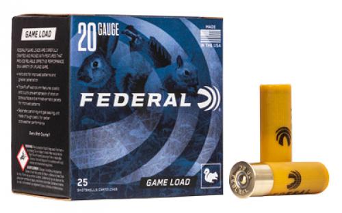 Federal Game Load, 20 Gauge, 2.75, #7.5, 2.5 Dram, .875oz, Shotshell, 25 Round Box H20075