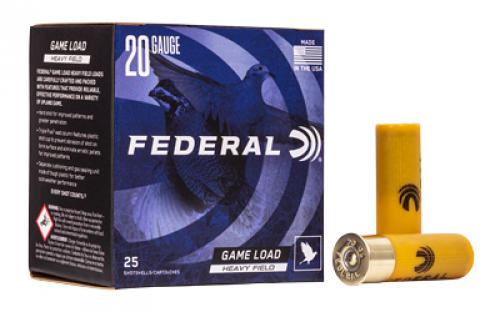 Federal GameShok, 20 Gauge 2.75, #6, 1oz, 25 Round Box H2026