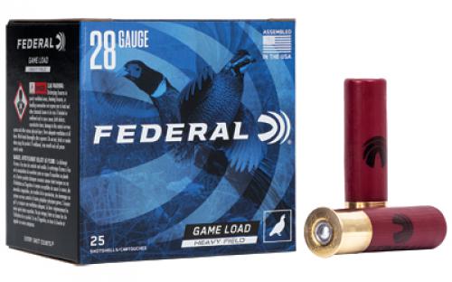 Federal Game Load, Heavy Field, 28 Gauge, 2.75, #7.5, 1oz, Shot, 25 Round Box H28975