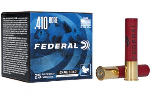 Federal GameShok, 410 Gauge, 2.5, #6, Max Dram, .5oz, Shotshell Lead Shot, 25 Round Box H4126