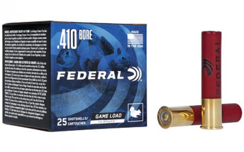 Federal GameShok, 410 Gauge, 2.5, #7.5, Max Dram, .5oz, Shotshell Lead Shot, 25 Round Box H41275