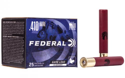 Federal GameShok, 410 Gauge, 3, #4, Max Dram, .6875oz, Shotshell Lead Shot, 25 Round Box H4134