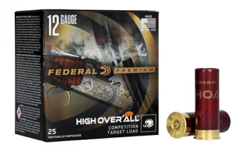 Federal Premium, High Over All, Competition Target Load, 12 Gauge 2.75, 3.25 Dram,  #7.5, 24 Grams, Lead, 25 Round Box HOA1224H 7.5