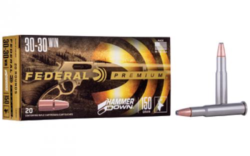 Federal Premium, Hammer Down, 30-30 Winchester, 150 Grain, Bonded Soft Point, 20 Round Box, Designed for Lever Action Rifles LG30301