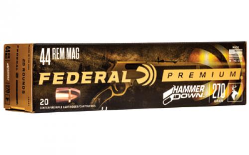 Federal Premium, Hammer Down, 44 Magnum, 270 Grain, Bonded Soft Point, 20 Round Box. Designed for Lever Action Rifles LG441