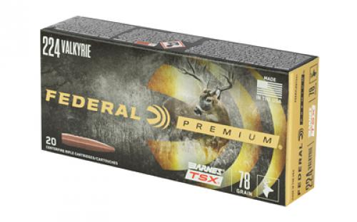 Federal Premium, Barnes, 224 Valkyrie, 78 Grain, Triple Shock X, 20 Round Box P224VLKBTSX1