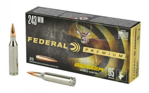 Federal Premium, Berger Hybrid Hunter, 243 Win, 95 Grain, 20 Round Box P243BCH1