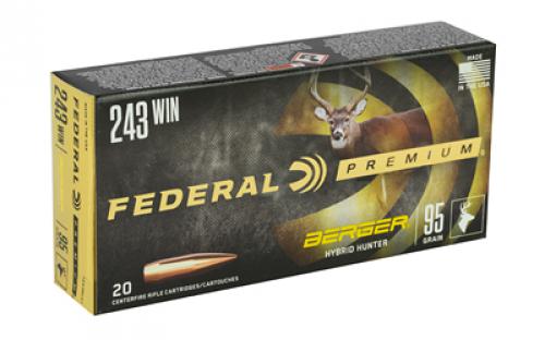 Federal Premium, Berger Hybrid Hunter, 243 Win, 95 Grain, 20 Round Box P243BCH1