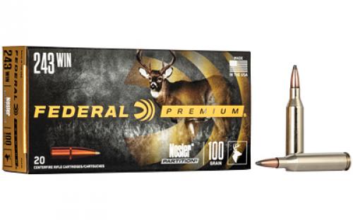 Federal Premium, 243 Win, 100 Grain, Nosler Partition, 20 Round Box P243E