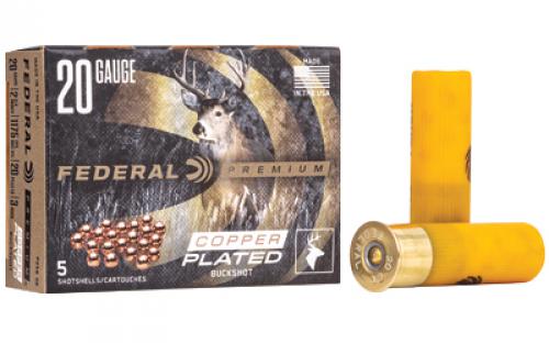 Federal Premium, Vital Shok, 20 Gauge 2.75, 3 Buck, 1 1/8 oz, Buckshot, 20 Pellets, 5 Round Box P2563B