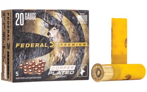 Federal Premium, Vital Shok, 20 Gauge 3, 2 Buck, 1 1/4 oz, Buckshot, 18 Pellets, 5 Round Box P2582B