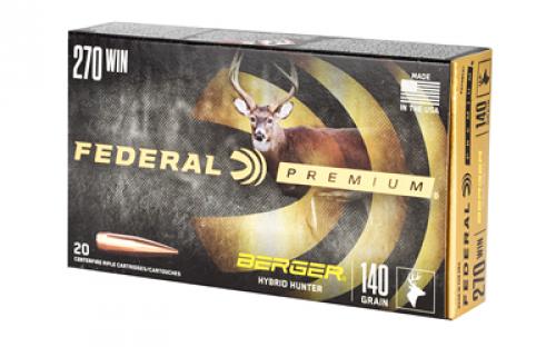 Federal Premium, Berger Hybrid Hunter, 270 Win, 140 Grain, 20 Round Box P270BCH1