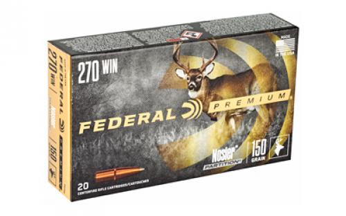 Federal Premium, 270WIN, 150 Grain, Nosler Partition, 20 Round Box P270E