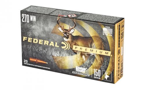 Federal Premium, 270WIN, 150 Grain, Nosler Partition, 20 Round Box P270E