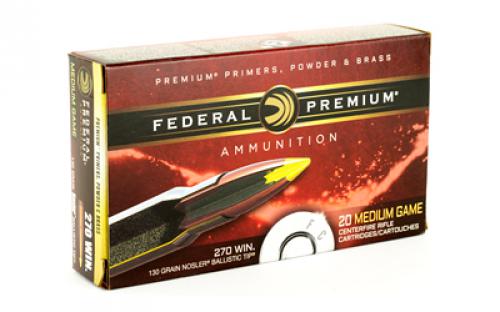 Federal Premium, 270WIN, 130 Grain, Ballistic Tip, 20 Round Box P270F