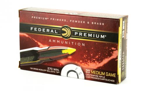 Federal Premium, 270WIN, 130 Grain, Ballistic Tip, 20 Round Box P270F