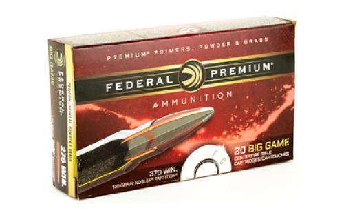 Federal Premium, 270WIN, 130 Grain, Nosler Partition, 20 Round Box P270P