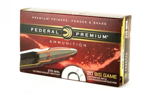 Federal Premium, 270WIN, 130 Grain, Nosler Partition, 20 Round Box P270P